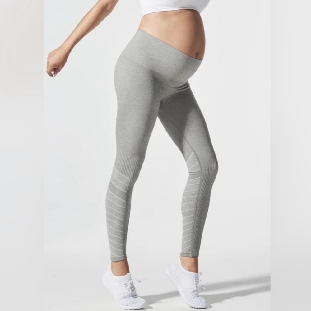 Blanqi Hipster Contour Gray Leggings Size Small Maternity NWT